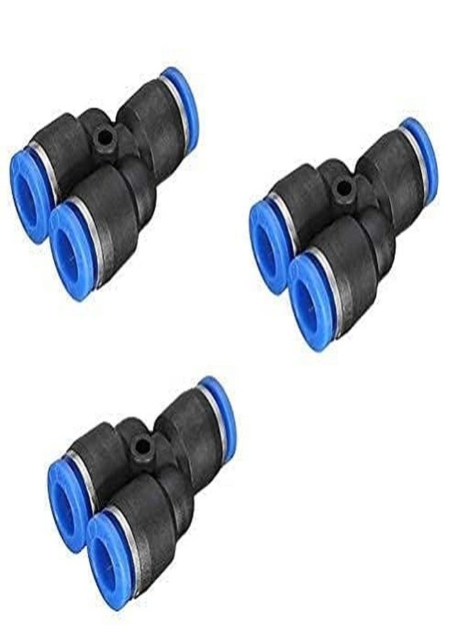 CRAFTSFY Pneumatic Push Type Equal Y 8MM *8MM*8MM OD Pneumatic y Connector Push in Fitting Air Water Vacuum Hose Tube One Touch Push in Y type Connector Quick FittingsConnector Pneumatic 2PC - Image 2